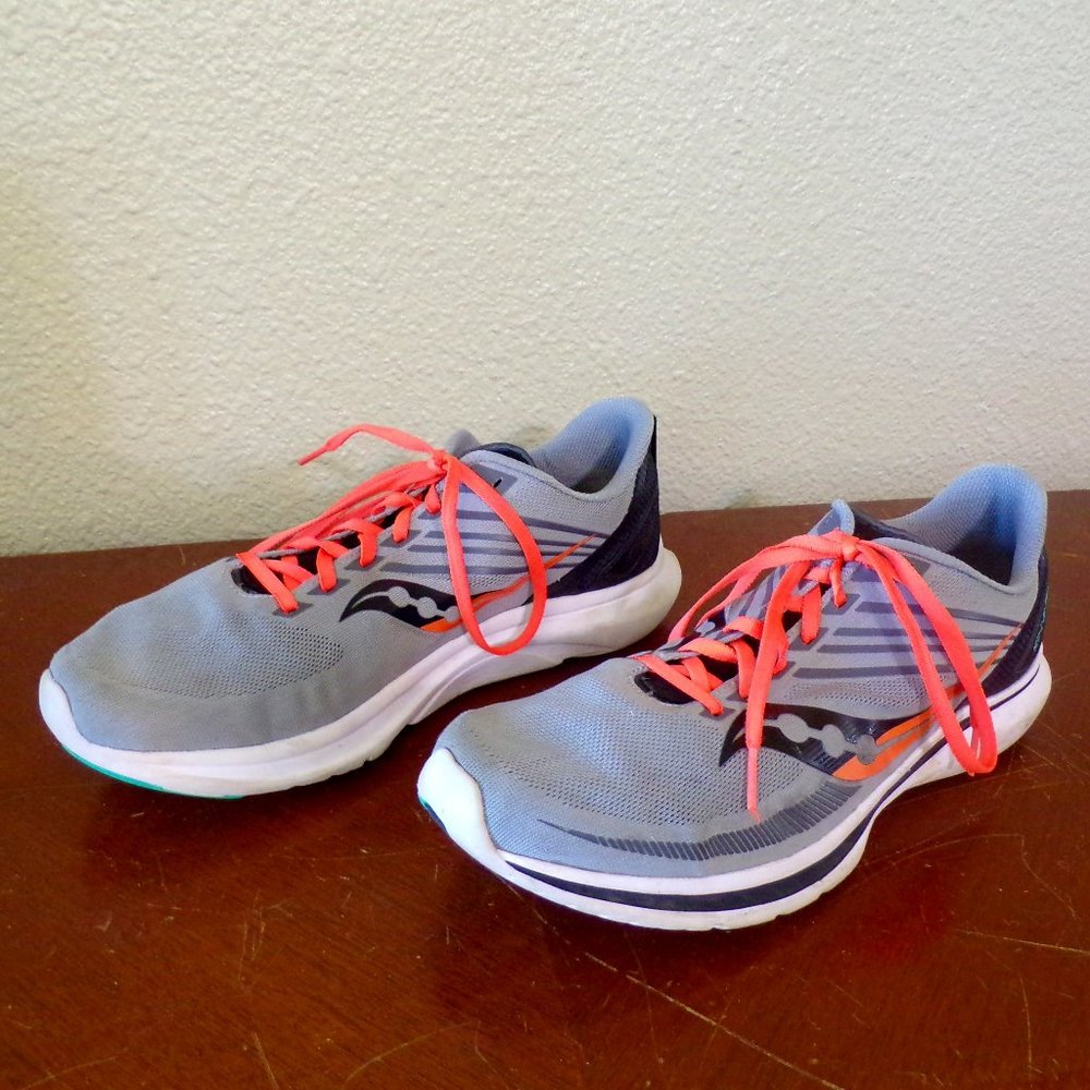 Saucony "Form Fit" Gray, Black, and Orange Tennis Shoes